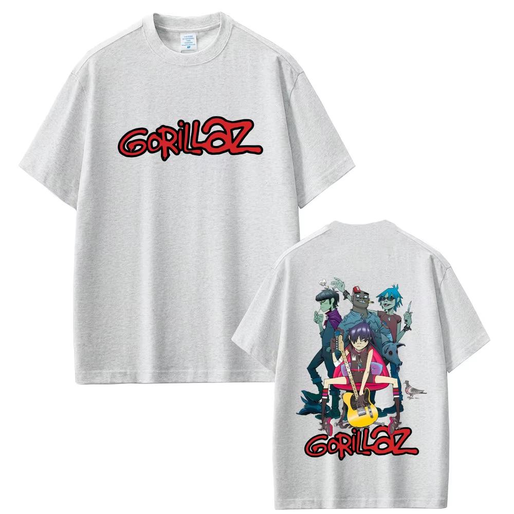 Gorillaz Rock Band Gothic Pop Music High Quality Round Neck Cotton T-shirt