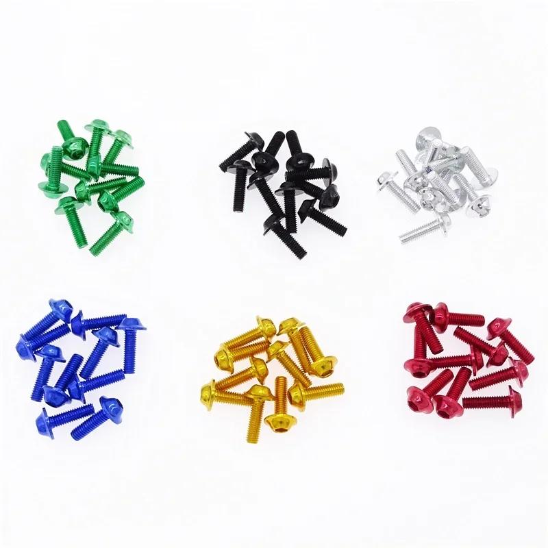 10 Pcs Aluminum Alloy Screw Bolt and U Type Clips with Nut M5 5mm for Motorcycle Scooter ATV Moped