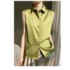 Sommer Damen Seidenhemd Ärmelloses T-Shirt Temperament Elegante Tops Westen