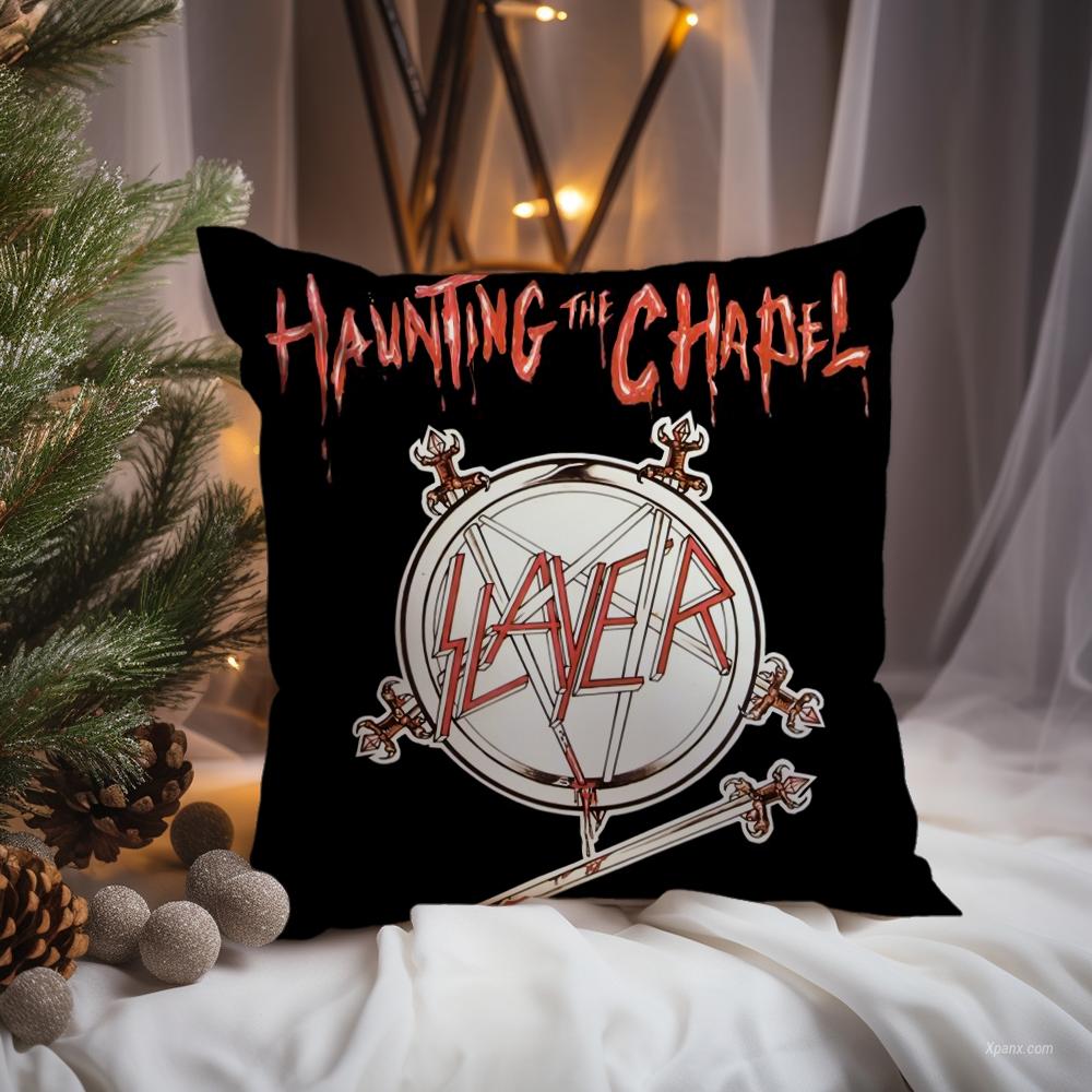 Heavy Metal Band S-Slayer Cushion Cover Premium Comfort Reversible Pillow Cove -Two in One Design for Any Room & Car Interior