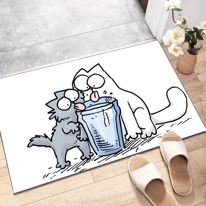 Simon's cat Polyester Carpet, Soft Indoor Mat for Office Chair, Living Room, Computer Desk - Decorative Home Office Rug Design