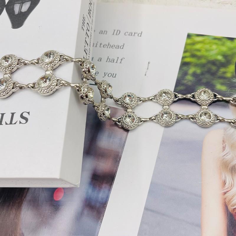 Pearl Waist Chain For Women Silver Water Diamond Necklace Summer Fashion Accessory