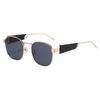 Wind metal oval frame fashion sunglasses light luxury retro advanced sense UV protection sunglasses