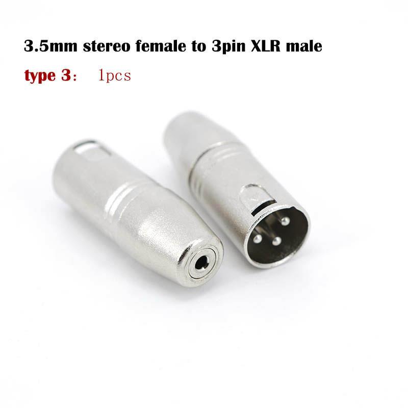 3 Pin xlr male Female Jack to 3.5mm Female & Male 1/8" TRS Mini Female Stereo Microphone Audio Adapter Converter Connector