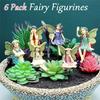 6pc Miniature Fairy Garden Figurines Set Vibrant Multicolored Outdoor Micro Landscape Decor
