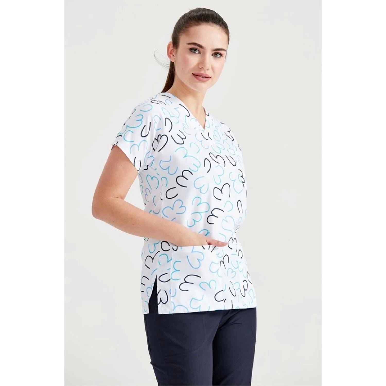 

Тонка трикотажна тканина Terikoton із великим малюнком у формі серця XXS