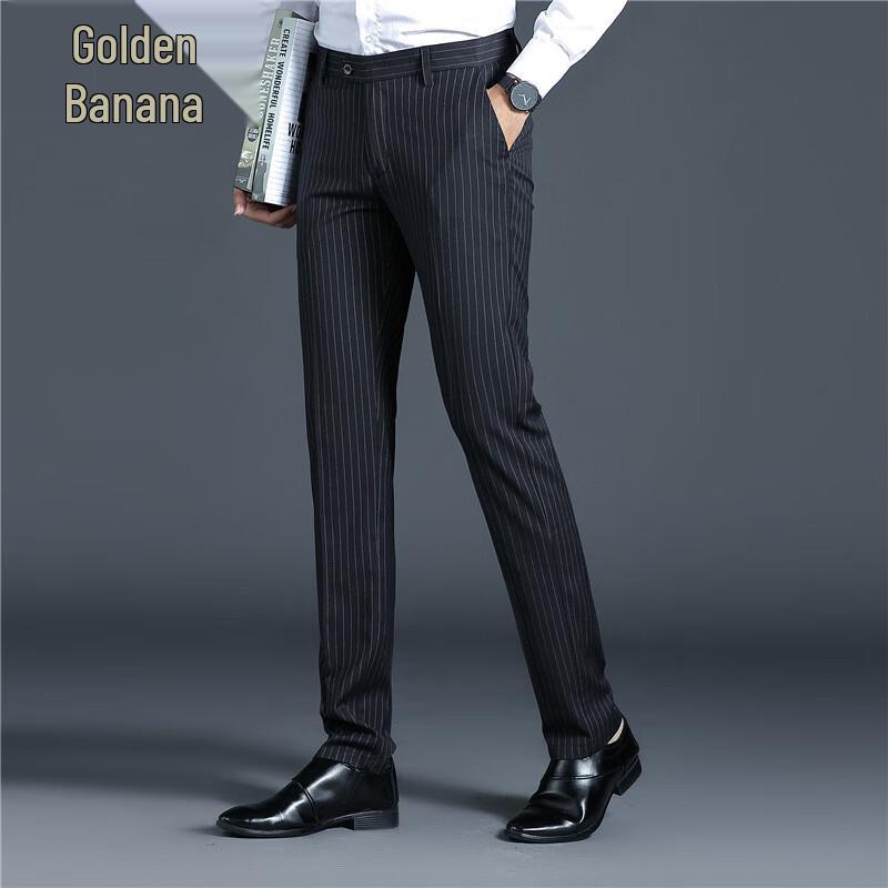 Men s Pinstripe Slim-Fit Business Suit Pants 34