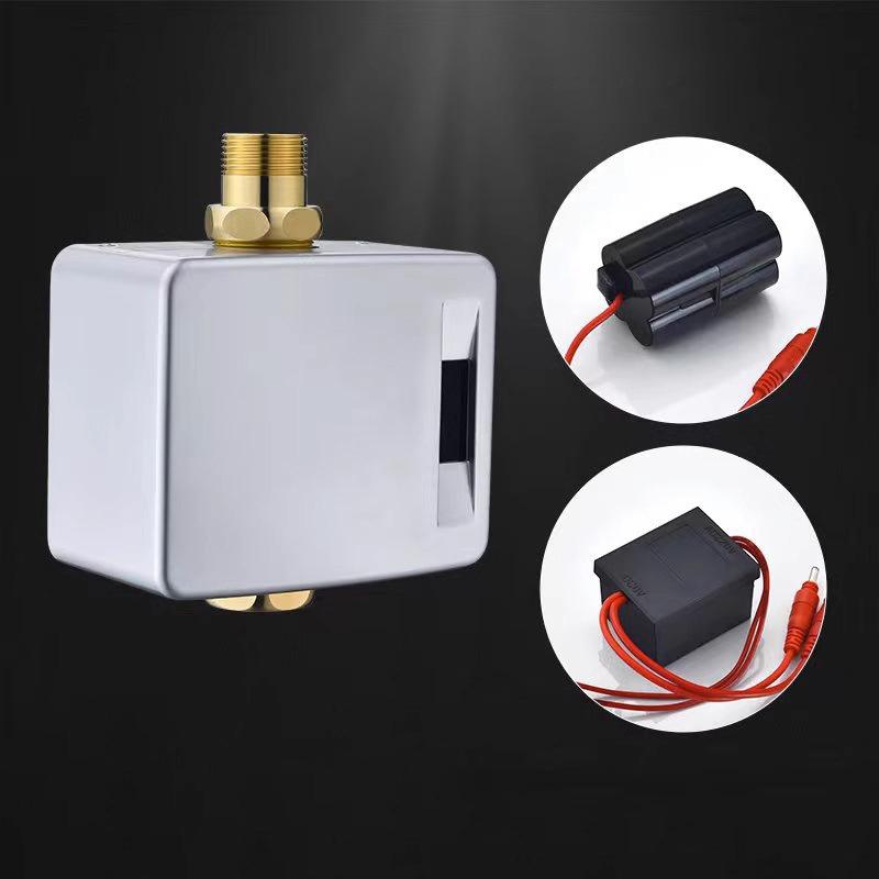 HLK DC Induction Brass Solenoid Valve Automatic Touchless Sensor for Hotel Toilet Flush Valve Water Saving Modern Design