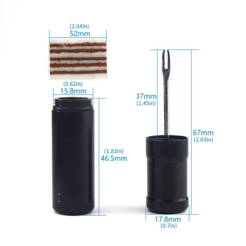 Tire Repairing Kit with Bacon Strips and Storage Canister for Mountain Bike Tires Tubeless Bike Tire Repair Tool