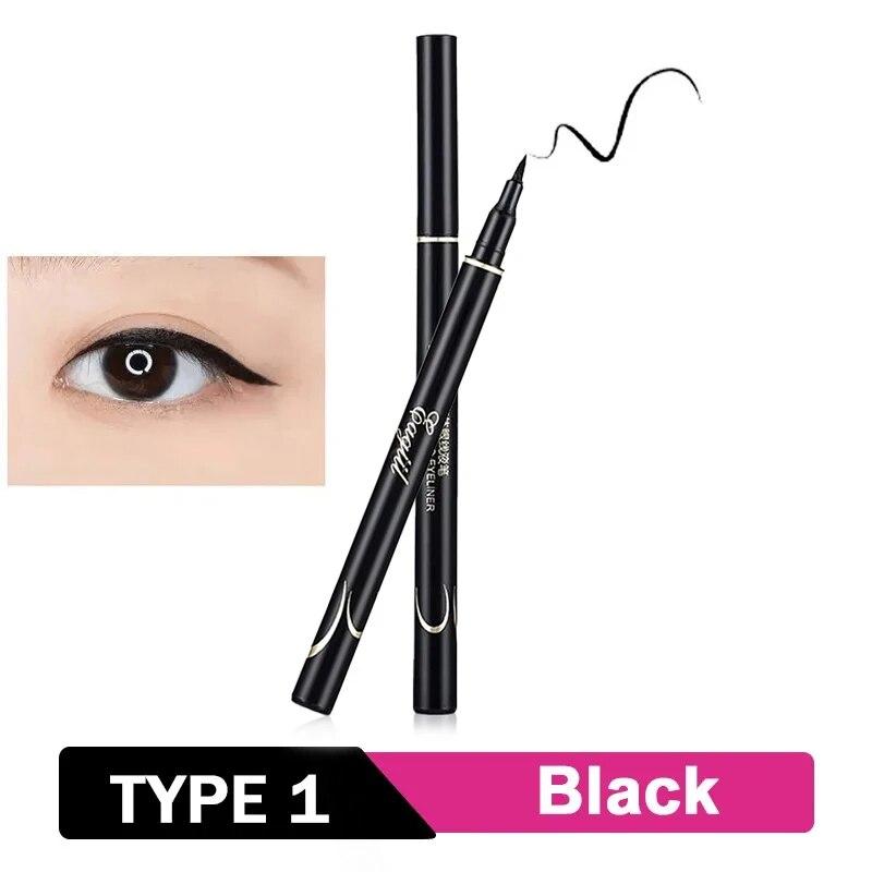 Black Liquid Eyeliner Waterproof Long Lasting Eye Liner Pencil Quick Drying Not Bloom Natural Eyeliner Liquid Pen Cosmetic Tools