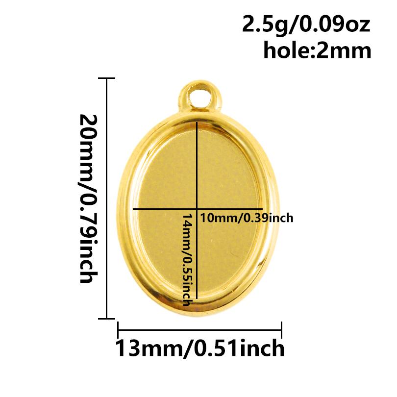 6 Stück Herz Quadrat Wassertropfen Oval Cabochon Basis Fassung Anhänger Edelstahl Charms Für Schmuckherstellung Großhandel DIY Materialien