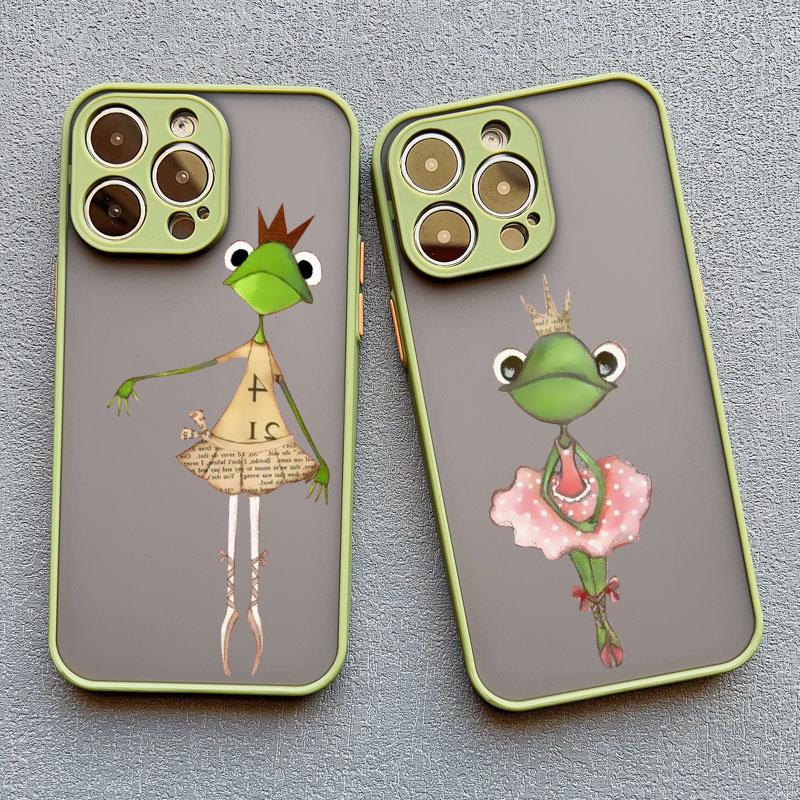 Dancing Big Mouth Frog Fun Phone Case For iPhone 13 12 11 Pro Max Mini 15 14 16 Pro Max X XR XS 7 8 Plus Cartoon Cute Phone Case