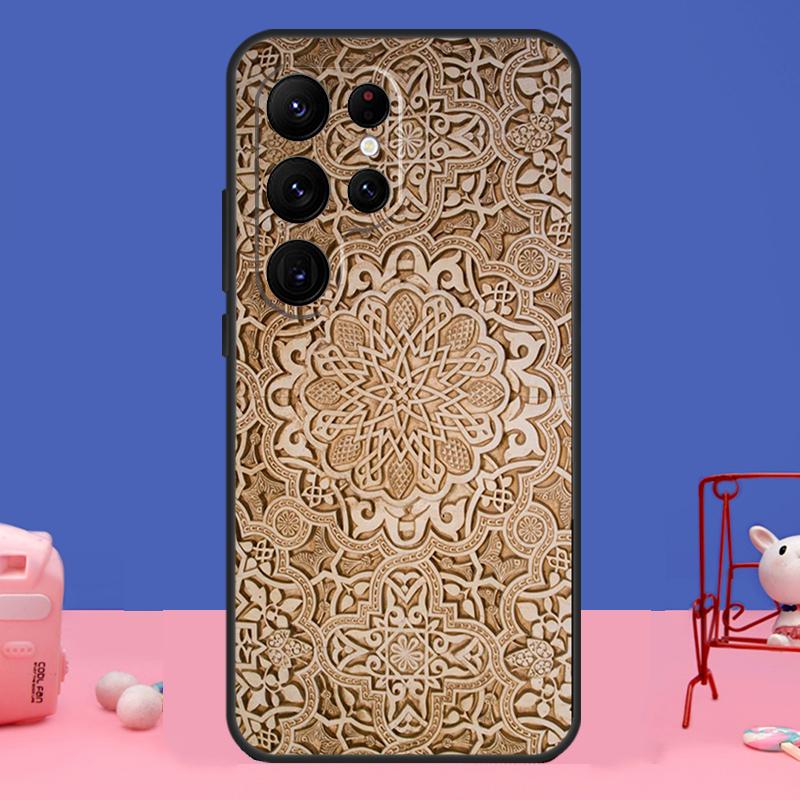 Indian Floral Henna Mandala Case For Samsung Galaxy S23 S24 Ultra S21 S22 Plus Note 20 Note 10 S8 S9 S10 S20 FE Cover
