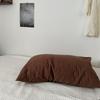 Solid Color Striped Pure Cotton Pillowcase (Single Piece)