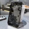 Trendy Black Lace Flower Pattern Phone Case For iPhone 17 16 15 14 Pro 17 Air 13 12 11 Max Mini 7 8 Plus XR XS Soft Clear Cover