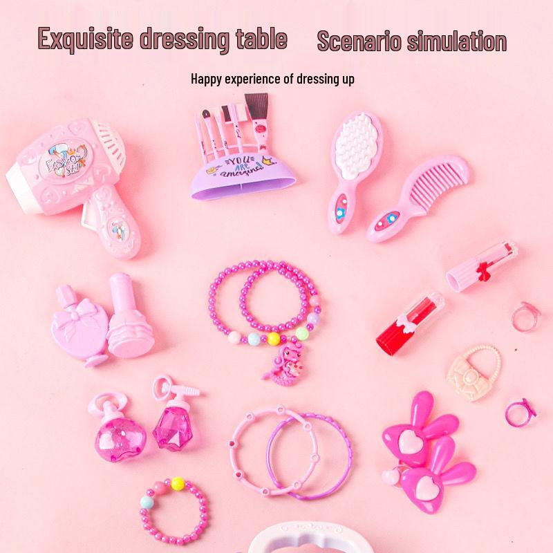 Frozen Princess Role Play Jewelry Set & Dressing Table Suitcase - Perfect Birthday Gift for Kids