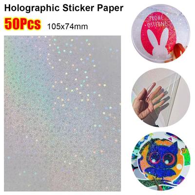 50Pcs Sand Stars Cold Lamination Film 3 Inch 105x74mm Overlay Film  Art Supplies