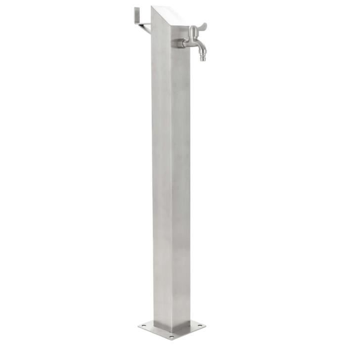 VidaXL Colonne à eau de jardin carrée Acier inoxydable 95 cm 45453
