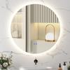 Round LED Illuminated Bathroom Mirror diameter 80 cm Wall-Mounted with Lighting Touch Switch Anti-Fog System