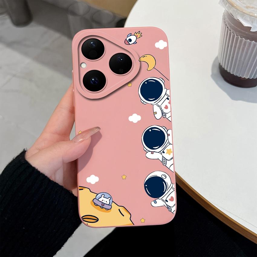 Case For Huawei Pura 80 Pro Nova Y61 Y70 Y72 Y90 4E 5T 6 7 8 9 SE Cute Astronaut Phone Cover Soft Silicone Anti Drop Protective Shell For Huawei Cases