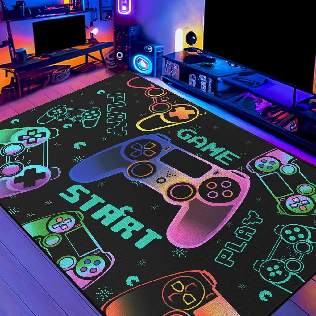 Cute Cartoon Dinosaur Rug for Bedroom Bedroom Playroom Decor for Kids Lovely Dinosaur Animal Pattern Carpet Blue Rug Non-Slip