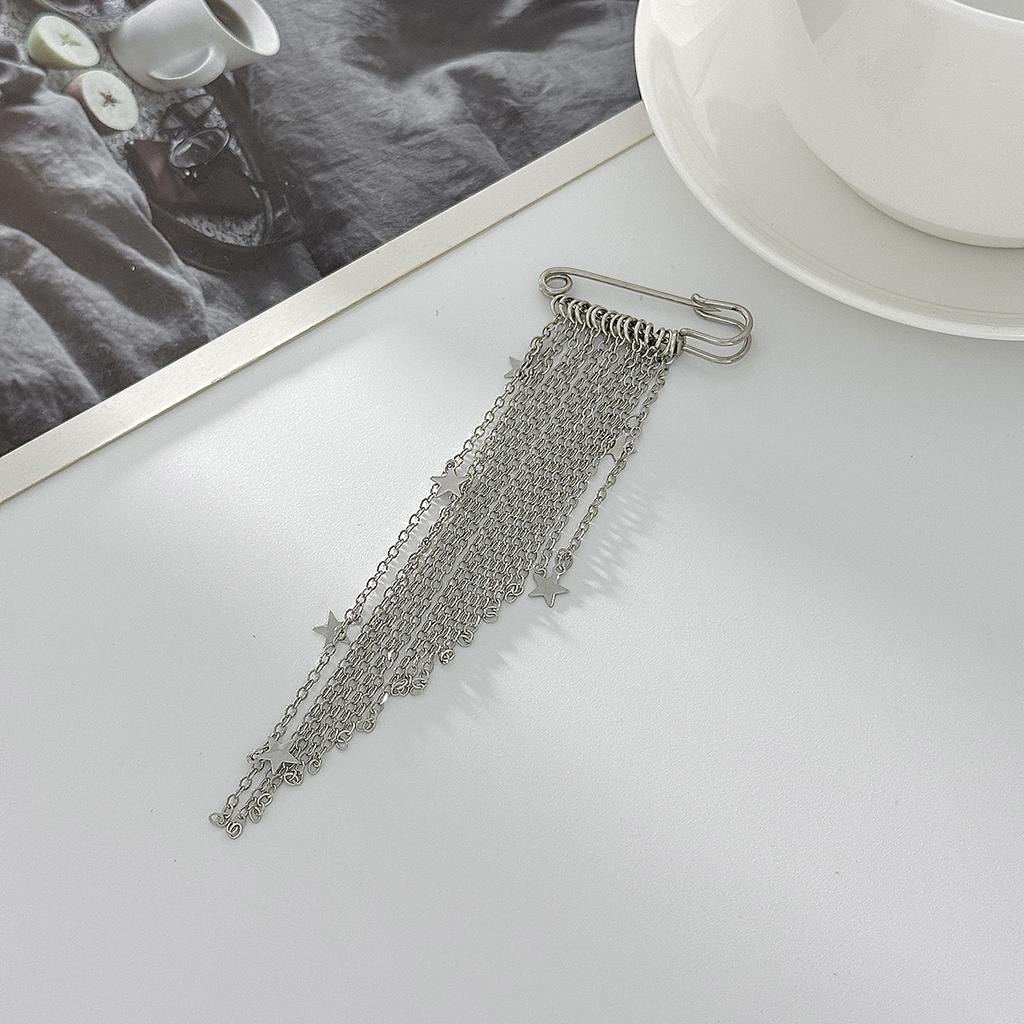 Fashion Imitation Pearl Tassel Brooch for Women Girls Waist Cinching Adjustable Skirt Anti-Slip Metal Pin Fixed Clothes Jewelry