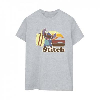 Womens/Ladies Lilo And Stitch Bitten Surfboard Cotton Boyfriend T-Shirt