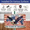 2D Flat 250 Years of Freedom Metal Sign 1776-2026 American Independence Day Decor Rustic Aluminium Plaque with Bald Eagle & Flags Design Vintage Wall