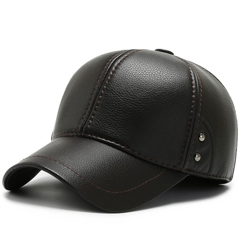 

Winter new men s outdoor thickened warm baseball cap casual sports hat Adjustable темно-коричневого