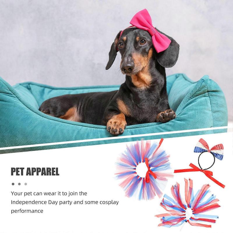Independence Day Dog Headband for Party 2Sets Decorative Pet Costume