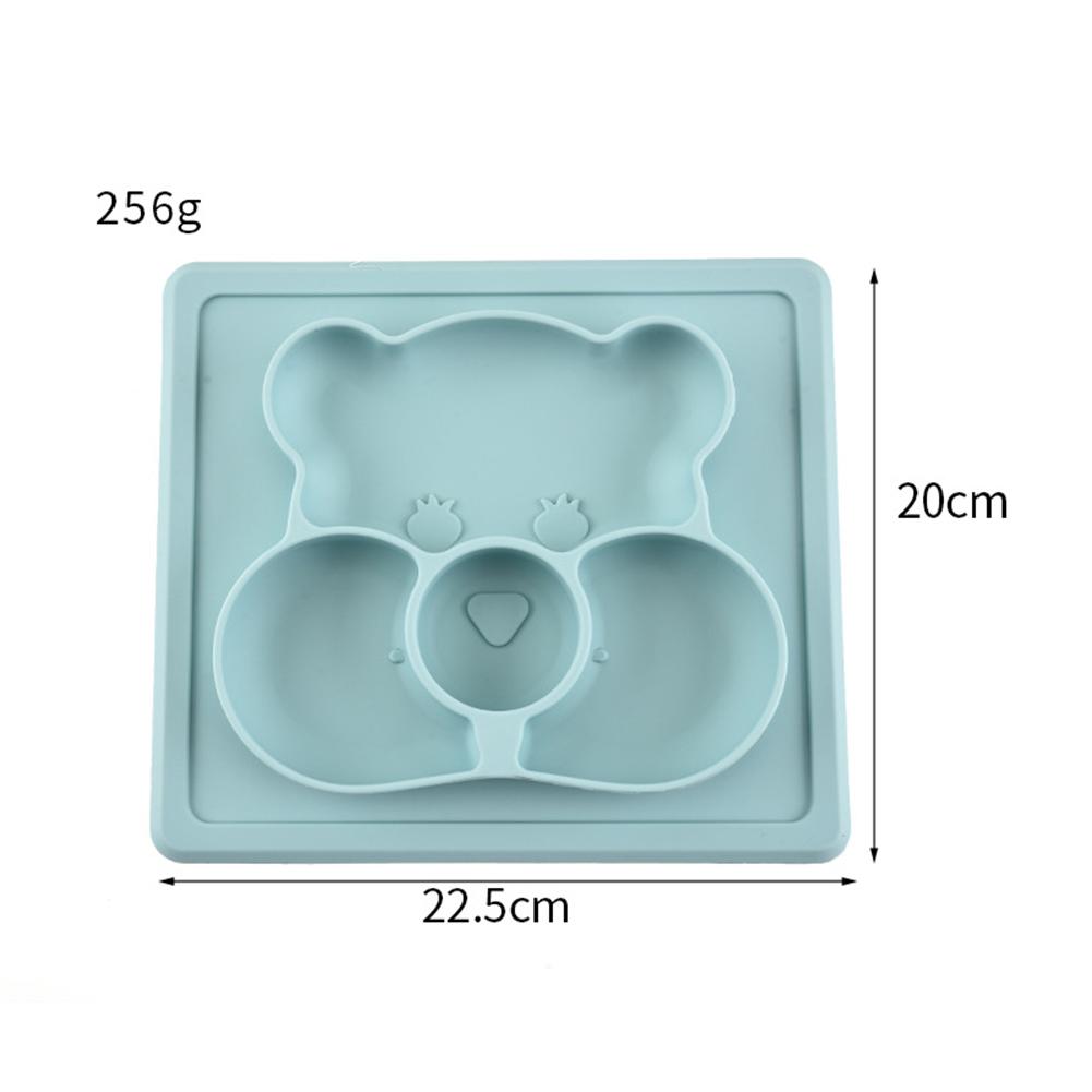 Cute Cartoon Bear Shape Silicone Nonslip Dinner Plate for Kids  Dietary Supplement