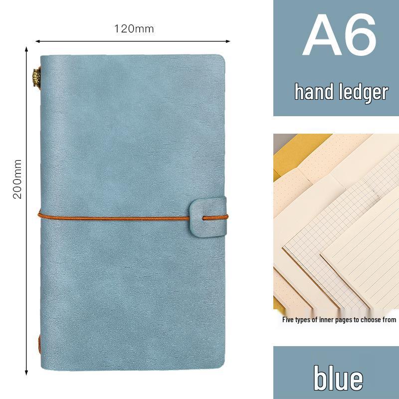 Vintage A6 Tie-Up Travel Journal Cowhide Notebook Diary
