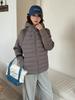 Splicing Knitted Long-sleeved Hooded Cotton Clothes Women's Autumn and Winter Versatile Casual Padded Cotton Warm Short Cotton-padded Jacket