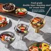 Salad Bowl Food Grade Ice Cream Dessert Cup Golden Silver Stylish Household Tableware for Outdoor Events