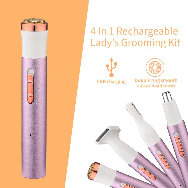 Multifunctional Women's Electric Shaver & Epilator with Eyebrow and Nose Hair Trimmer