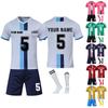 Men's Soccer Jersey Set Breathable Quick-Dry Sportswear with Shorts and Socks for Team and Training Use
