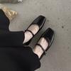 Moda 2025 Damskie Nowe Buty Jednoobcasowe Wiosna Jesień Kobiety Moda Kwadratowy Nosek Baleriny Mary Jane Płytkie Buty Miękkie Casualowe Obuwie Baletowe