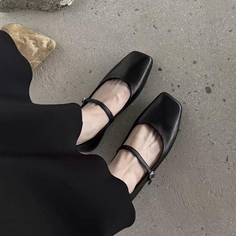 Móda 2025 Dámské jarní podzimní nové jednobotky Dámská móda Čtvercová špička Baleríny Mary Jane Mělké boty Měkká ležérní baletní obuv