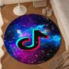 Tiktok Logo Design Round Mat, Anti-slip Circle Carpet Chair Rug For livingroom,Bedroom, Doormat Home Decor Gift Christmas Gifts