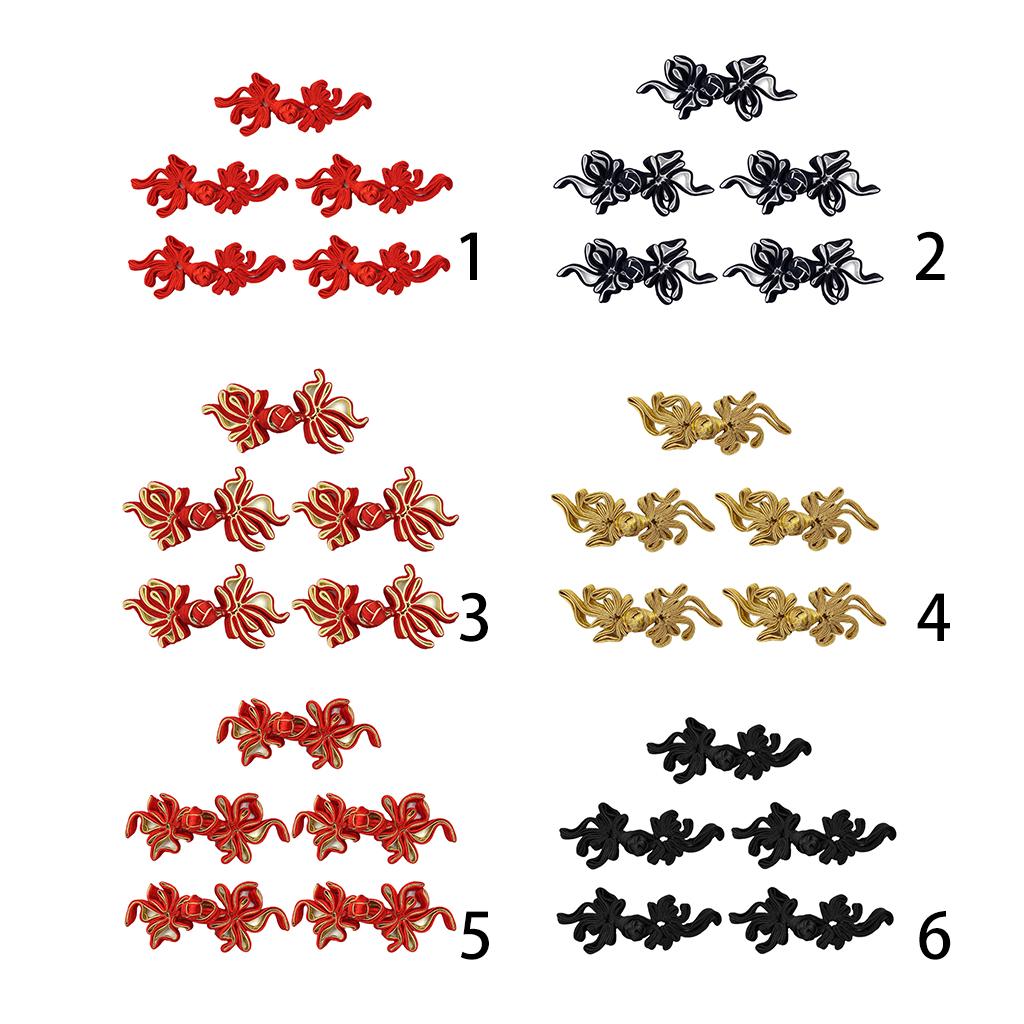5 pairs of traditional Chinese knots with a frog button for Hanfu DIY handbag