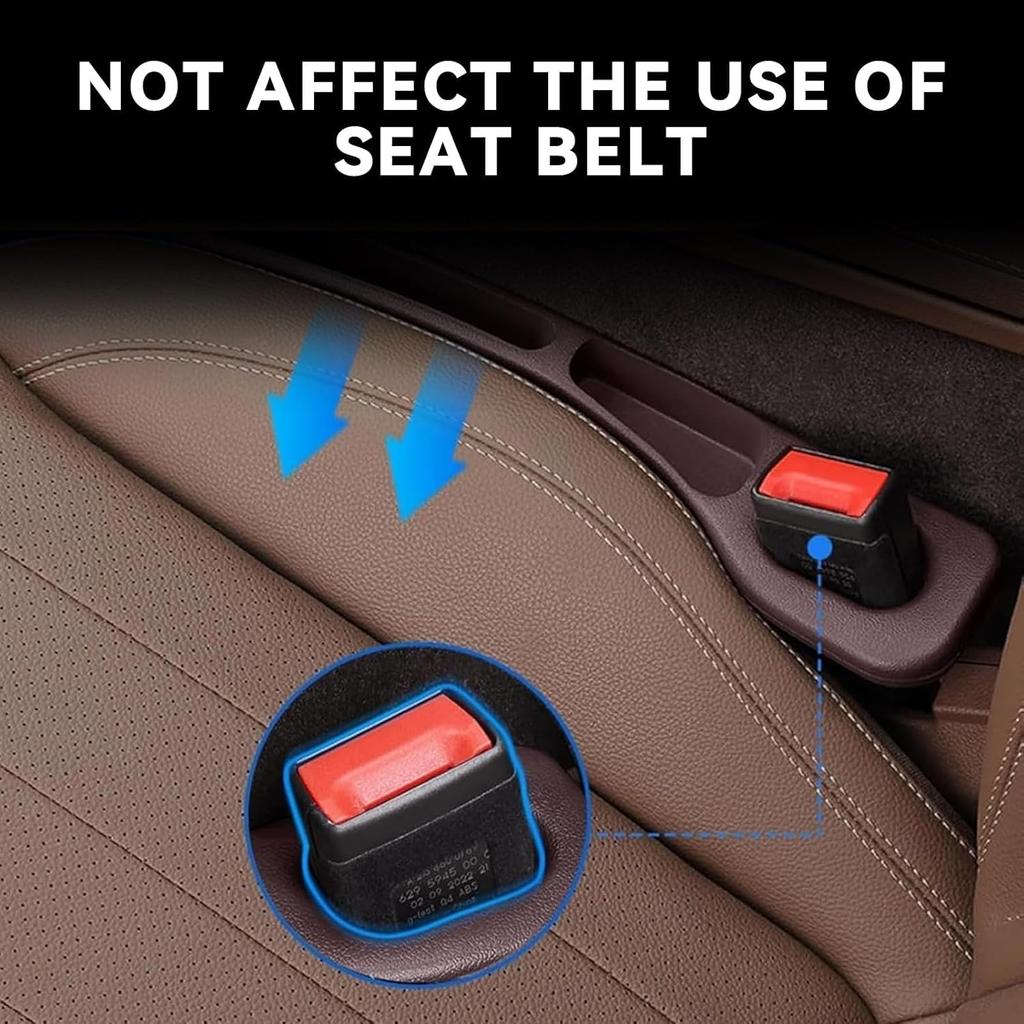 2PCS Car Seat Gap Filler Organizer, No Drop Seat Guard For Cars & SUVs, Automotive Trays & Bags, Car Seat Gap Fillers With Seat Belt Holes, Stopping