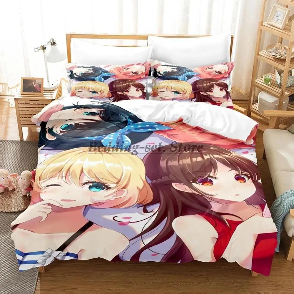 Chizuru Rent Girlfriend Bedding Set Single Twin Full Queen King Size Bed Set Aldult Kid Bedroom Duvetcover Sets Anime Bed