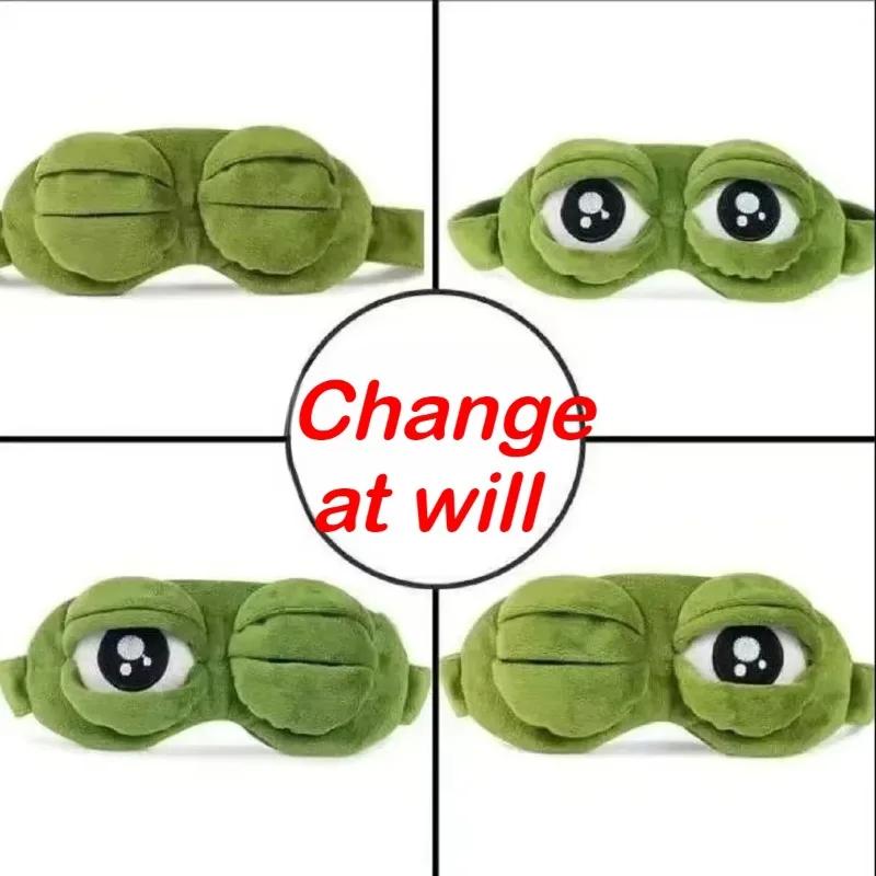 1/3pcs 3D Frog Sleep Mask - Cute Plush Eye Mask for Sleeping, Soft Blindfold for Travel, Unisex Comfortable Eye Shade Cover
