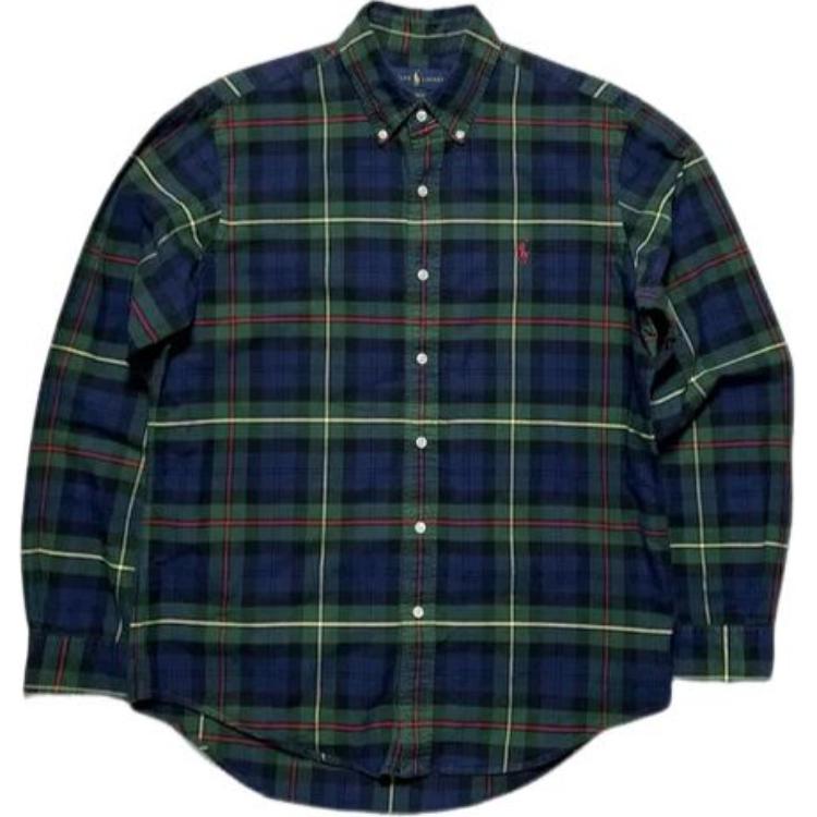 

Рубашка с длинным рукавом Polo Ralph Lauren в клетку с вышивкой логотипа пони для мужчин, зеленая MNPOWOV16820164-410 S