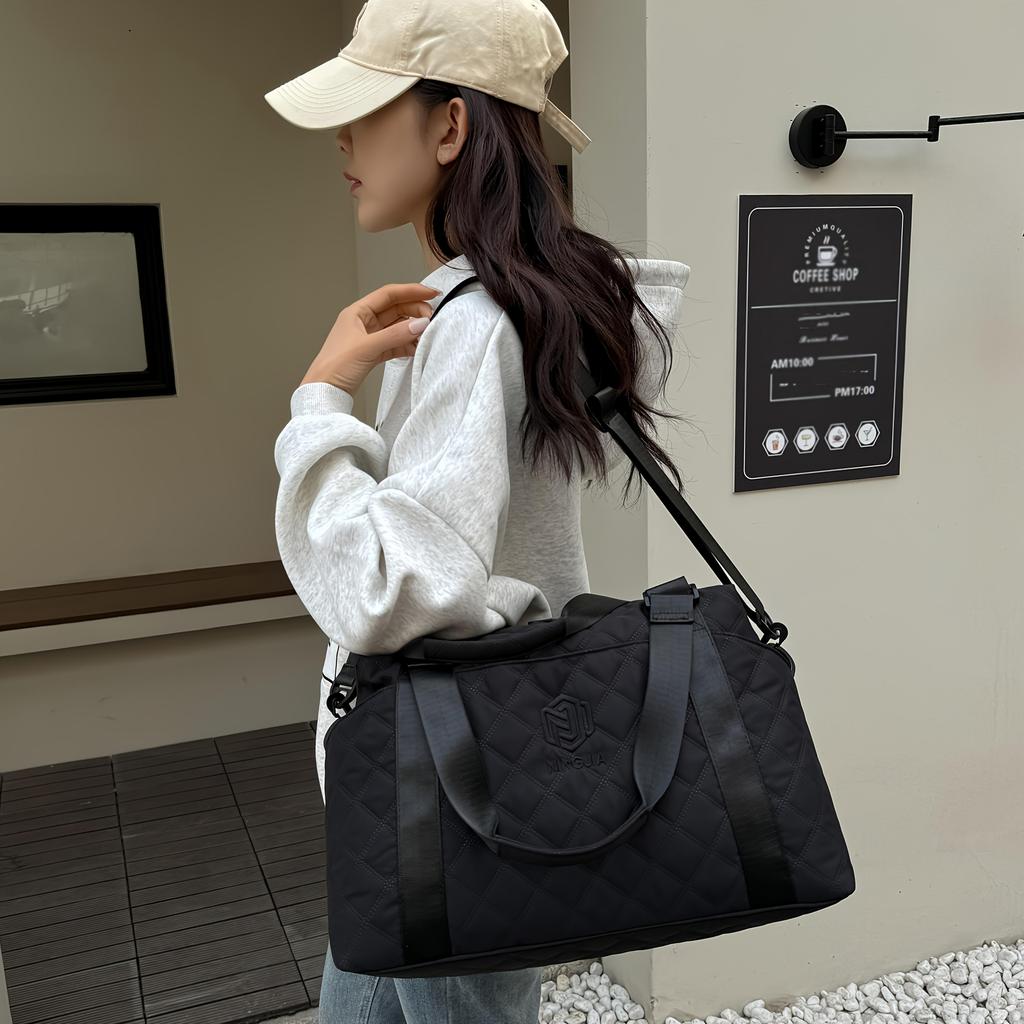 Universal large capacity travel bag for men and women, can be held and cross-body, suitable for travel, gym, storage and separation of wet and dry