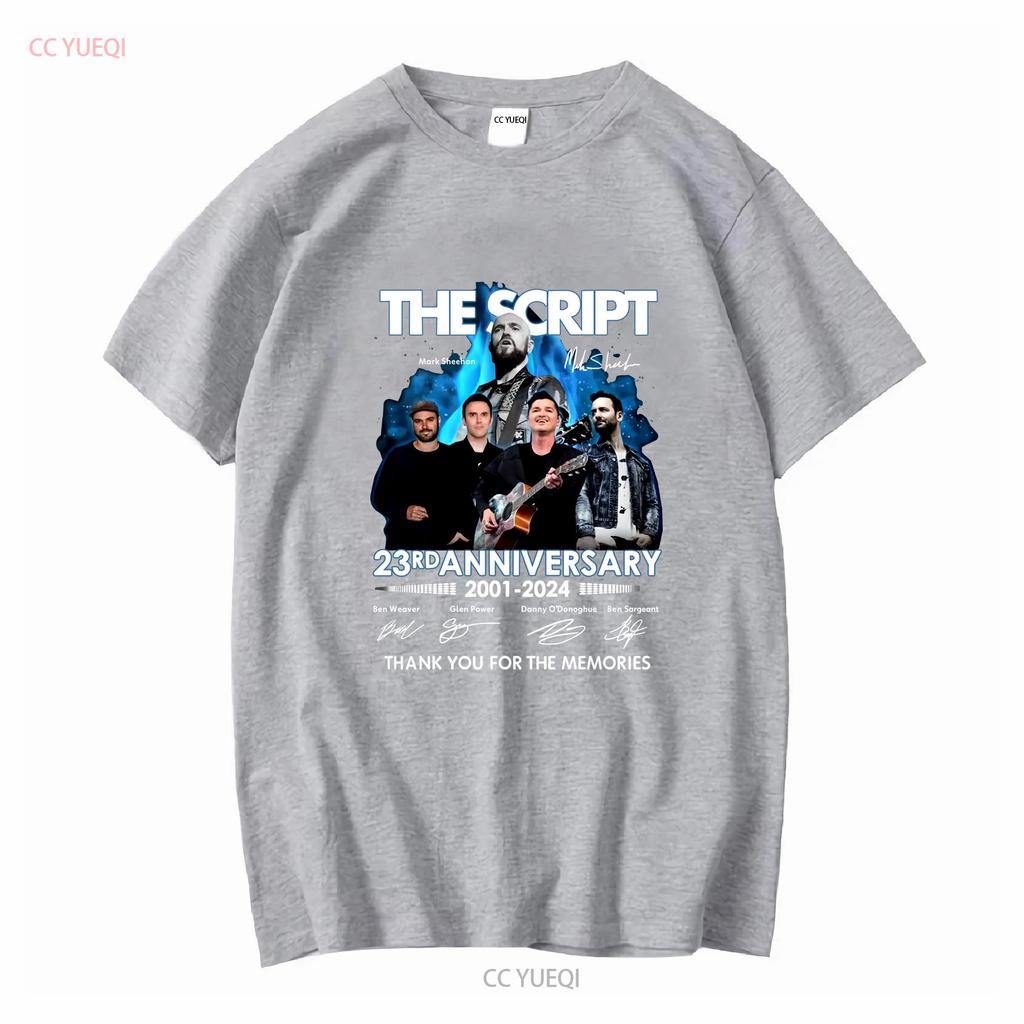 The Script 23rd Anniversary t Shirt Band Signature vintage Washed Versatile streetwear designer clothes Stylish