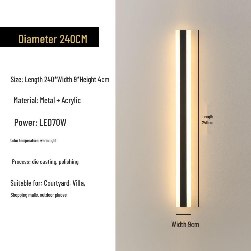 Minimalist Outdoor IP65 Waterproof Wall Light for Garden and Villa
