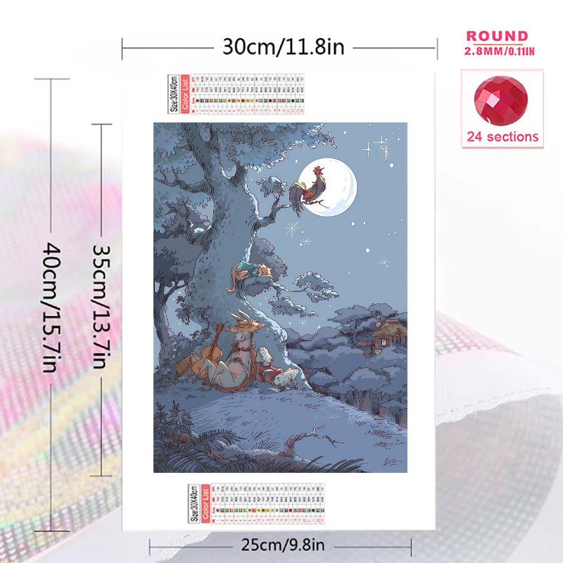 Bremen Town Musicians 100% Round Full Drill 5D DIY Diamond Painting Embroidery Cross Stitch Rhinestone Décor