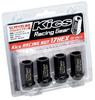 Kyoei Sangyo Racing Nut Set, M12 X P1.25, 4-Piece Set, Black, KRN3BK4P