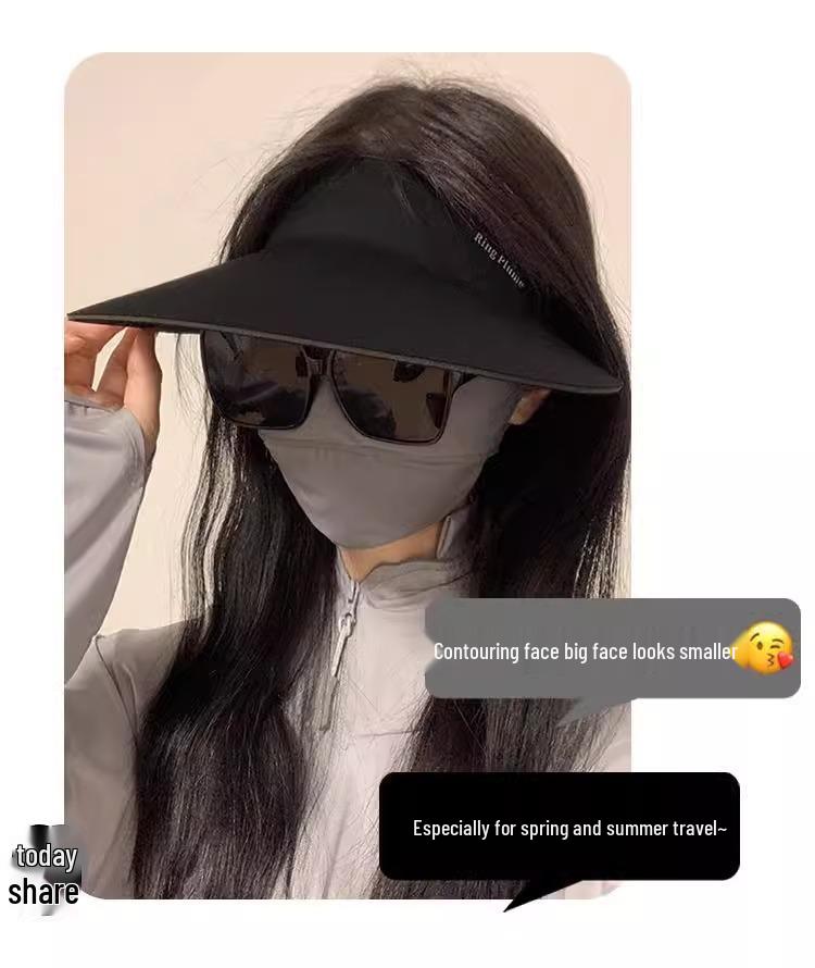 Women's Seamless Large Brim Ice-Feel UV Protection Foldable Sun Hat